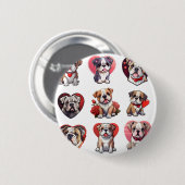 Valentijn Bulldog Ronde Button 5,7 Cm (Voorkant /achterkant)