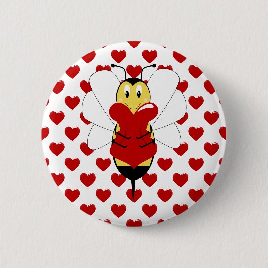 Valentijn Bumble Bee Button (Voorkant)