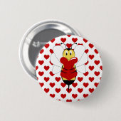 Valentijn Bumble Bee Button (Voorkant /achterkant)