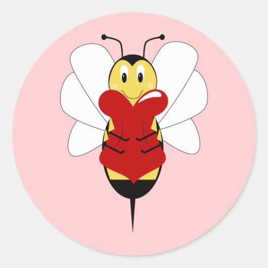 Valentijn Bumble Bee Sticker (Voorkant)