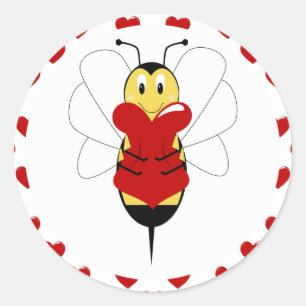 Valentijn Bumble Bee Sticker