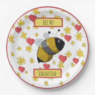Valentijn Bumblebee   Mijn Valentijn bijen Papieren Bordje