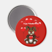 Valentijn Bunny Heart Balloons Custom Magnet Magneet (Voorkant / Achterkant)