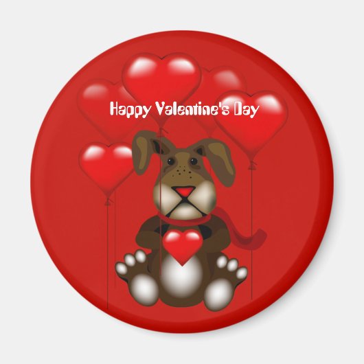 Valentijn Bunny Heart Balloons Custom Magnet Magneet (Voorkant)