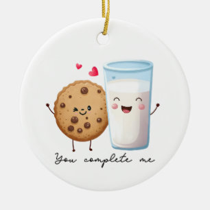 Valentijn Cadeau Cookie Je maakt me compleet Keramisch Ornament