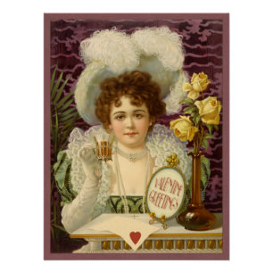 Valentijn Café Girl CC0354 Perfect Poster