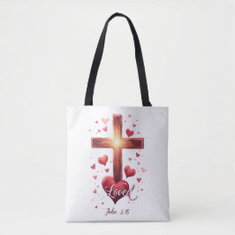 Valentijn Canvas tas: "Geliefde Johannes 3:16" Draagtas