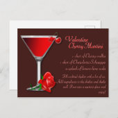 Valentijn Cherry Martini Recipe Briefkaart (Voorkant / Achterkant)