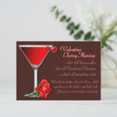 Valentijn Cherry Martini Recipe Kaart (Staand voorkant)