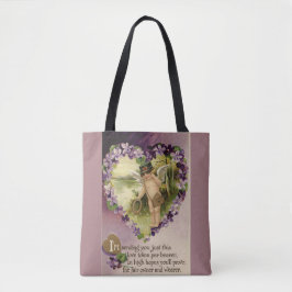  Valentijn Cherub en Violet Tote Bag