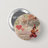 Valentijn Cherub Ronde Button 5,7 Cm (Voorkant /achterkant)