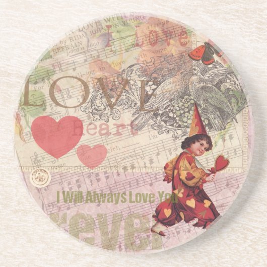 Valentijn Cherub Zandsteen Onderzetter (Voorkant)