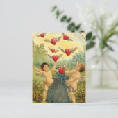 Valentijn Cherubs en harten Feestdagenkaart (Staand voorkant)