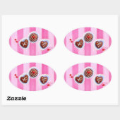 Valentijn Chocolate Hearts Stickers (Vel)