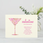 Valentijn Cocktail Party Uitnodiging (Staand voorkant)