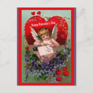 Valentijn copy Angel, Hearts, Flowers Briefkaart