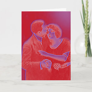 Valentijn Couple in rood Feestdagen Kaart