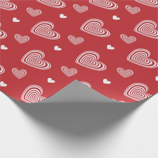 Valentijn Creative Cute Heart Red Pattern Cadeaupapier (Hoek)