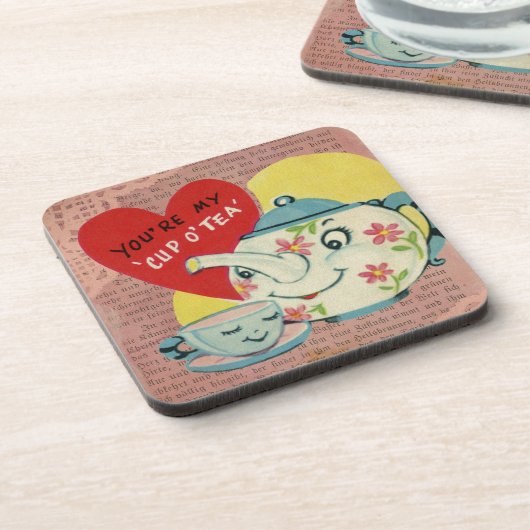 Valentijn Cup in Tea Bier Onderzetter (Linkerzijde)