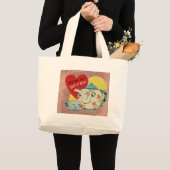 Valentijn Cup in Tea Grote Tote Bag (Voorkant (product))