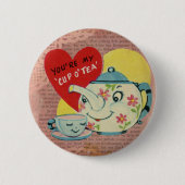  Valentijn Cup in Tea Ronde Button 5,7 Cm (Voorkant)