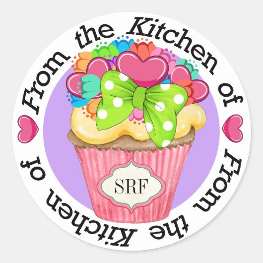 Valentijn Cupcake Kitchen Sticker (Voorkant)