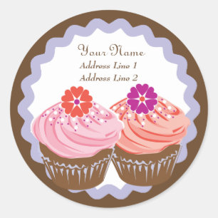 Valentijn Cupcakes Ronde Sticker