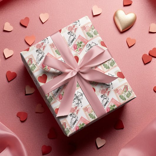  Valentijn Cupid en Stamps Cadeaupapier