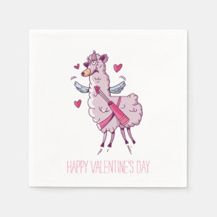 Valentijn Cupid Llama Servet