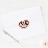 Valentijn Cupid Tux Ronde Sticker (Envelop)