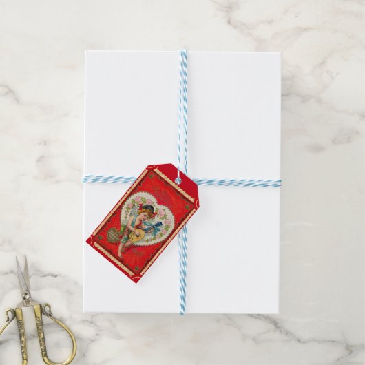 valentijn Cupido Art Musical Cadeaulabel (Met Touw)