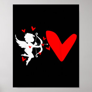 Valentijn Cupido Hart Liefde Engel Dames T-shirt Poster
