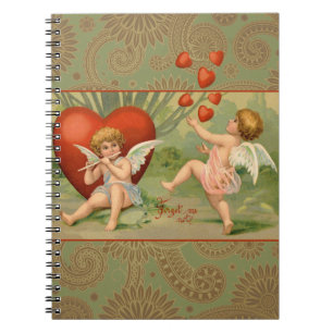 Valentijn Cupido's Liefde Antiek Oud Notitieboek