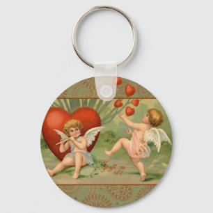 Valentijn Cupids Love Antiek Vintage Sleutelhanger