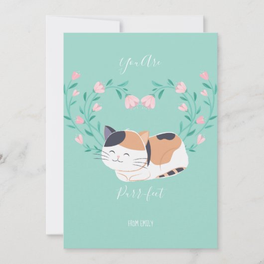 Valentijn Cute Cat Kaart klaslokaal (Voorkant)