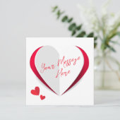 Valentijn Cute Paper Hearts Script (Staand voorkant)