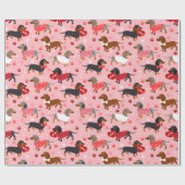 Valentijn Dachshund Cadeaupapier (Vlak)