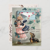  Valentijn Dachshund Feestdagenkaart (Voorkant / Achterkant)