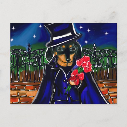 VALENTIJN DACHSHUND FEESTDAGENKAART (Voorkant)