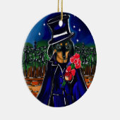 VALENTIJN DACHSHUND KERAMISCH ORNAMENT (Rechts)