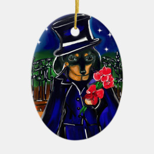 VALENTIJN DACHSHUND KERAMISCH ORNAMENT