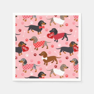 Valentijn Dachshund Napkins Servet