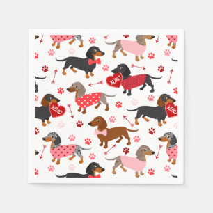 Valentijn Dachshund Napkins Servet