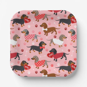 Valentijn Dachshund Papieren Borden Bordje