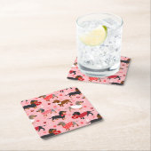 Valentijn Dachshund Square Paper Onderzetter (Insitu)