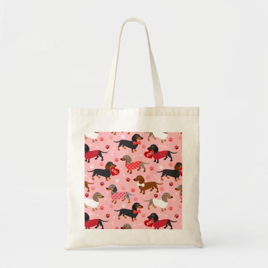 Valentijn Dachshund Tote Bag (Voorkant)