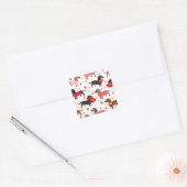 Valentijn Dachshund Vierkante Sticker (Envelop)