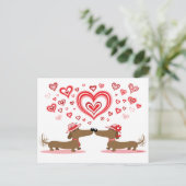 Valentijn Dachshunds Feestdagenkaart (Staand voorkant)
