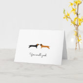 Valentijn Dachsund Card Kaart (Gele Bloem)