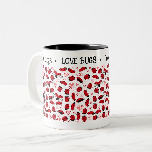 Valentijn Dag mok Fun Love Bugs red (Voorkant links)